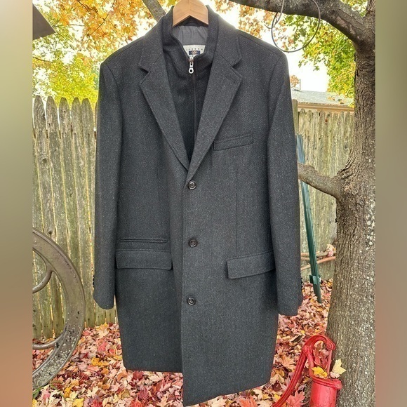 Joseph Abboud Other - Joseph‎ Abboud Men’s Long Wool Peacoat Dress Coat (Charcoal Herringbone) (NWOT)